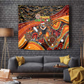 Merry Christmas Wests Tigers Tapestry Aboriginal Santa Rugby Mascot - The Tigers