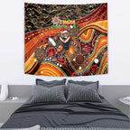 Merry Christmas Wests Tigers Tapestry Aboriginal Santa Rugby Mascot - The Tigers