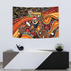 Merry Christmas Wests Tigers Tapestry Aboriginal Santa Rugby Mascot - The Tigers
