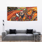 Merry Christmas Wests Tigers Tapestry Aboriginal Santa Rugby Mascot - The Tigers