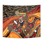 Merry Christmas Wests Tigers Tapestry Aboriginal Santa Rugby Mascot - The Tigers
