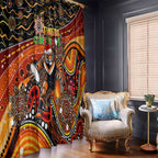 Merry Christmas Wests Tigers Window Curtain Aboriginal Santa Rugby Mascot - The Tigers
