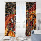 Merry Christmas Wests Tigers Window Curtain Aboriginal Santa Rugby Mascot - The Tigers