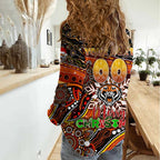 Merry Christmas Wests Tigers Women Casual Shirt Aboriginal Santa Rugby Mascot - The Tigers