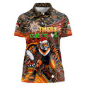 Merry Christmas Wests Tigers Women Polo Shirt Aboriginal Santa Rugby Mascot - The Tigers