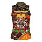 Merry Christmas Wests Tigers Women Sleeveless Polo Shirt Aboriginal Santa Rugby Mascot - The Tigers