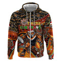 Merry Christmas Wests Tigers Zip Hoodie Aboriginal Santa Rugby Mascot - The Tigers