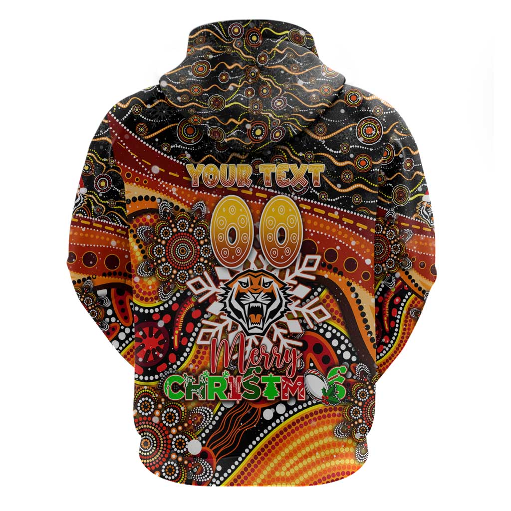 Merry Christmas Wests Tigers Zip Hoodie Aboriginal Santa Rugby Mascot - The Tigers