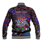 Merry Christmas Sydney Roosters Baseball Jacket Aboriginal Santa Rugby Mascot - Tricolours