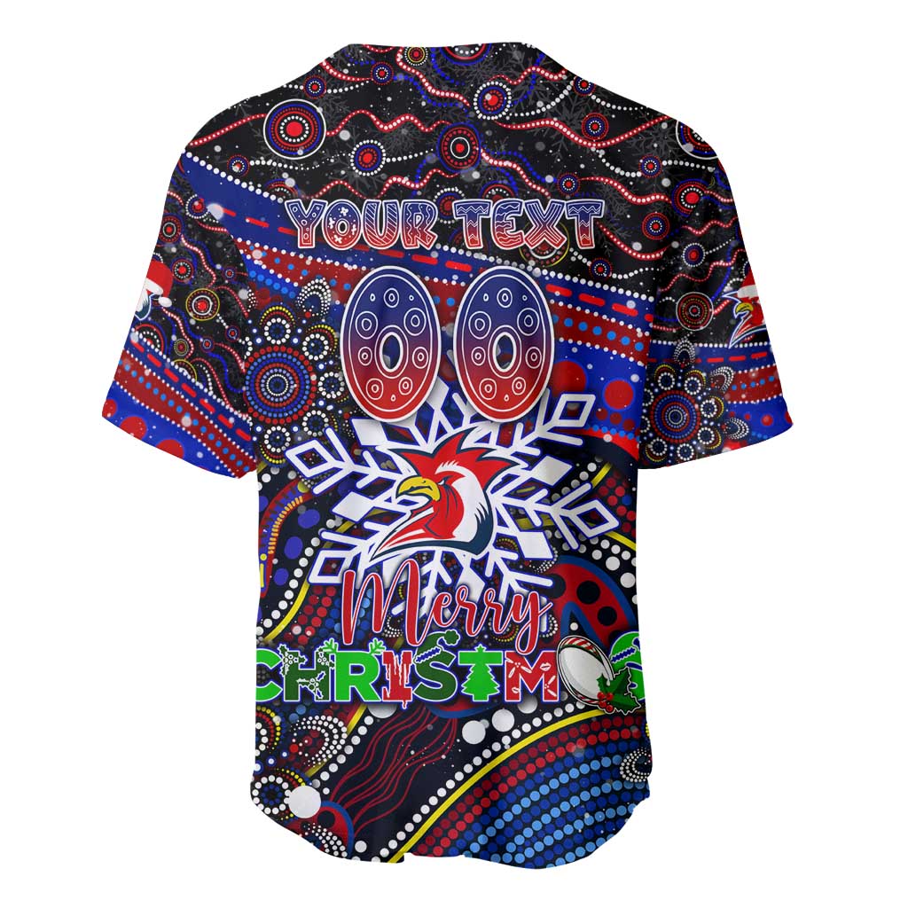 Merry Christmas Sydney Roosters Baseball Jersey Aboriginal Santa Rugby Mascot - Tricolours