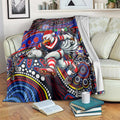 Merry Christmas Sydney Roosters Blanket Aboriginal Santa Rugby Mascot - Tricolours