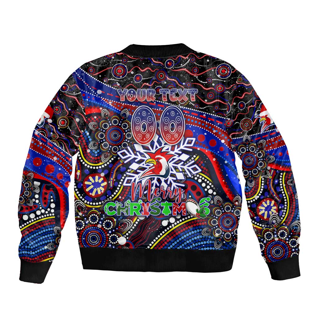 Merry Christmas Sydney Roosters Bomber Jacket Aboriginal Santa Rugby Mascot - Tricolours