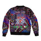 Merry Christmas Sydney Roosters Bomber Jacket Aboriginal Santa Rugby Mascot - Tricolours
