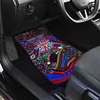 Merry Christmas Sydney Roosters Car Mats Aboriginal Santa Rugby Mascot - Tricolours