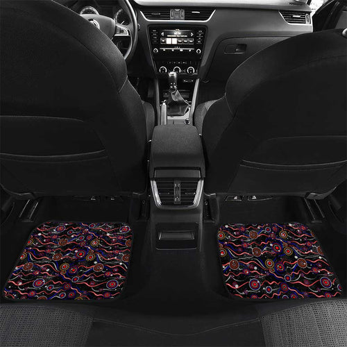 Merry Christmas Sydney Roosters Car Mats Aboriginal Santa Rugby Mascot - Tricolours