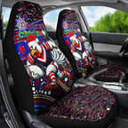 Merry Christmas Sydney Roosters Car Seat Cover Aboriginal Santa Rugby Mascot - Tricolours