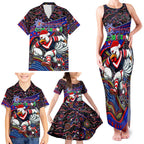 Merry Christmas Sydney Roosters Family Matching Tank Maxi Dress and Hawaiian Shirt Aboriginal Santa Rugby Mascot - Tricolours