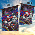 Merry Christmas Sydney Roosters Garden Flag Aboriginal Santa Rugby Mascot - Tricolours