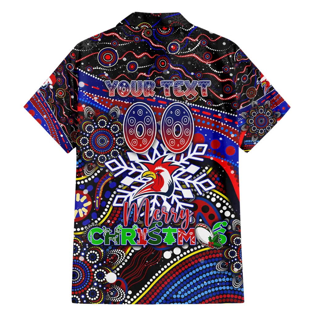 Merry Christmas Sydney Roosters Hawaiian Shirt Aboriginal Santa Rugby Mascot - Tricolours