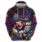 Merry Christmas Sydney Roosters Hoodie Aboriginal Santa Rugby Mascot - Tricolours