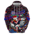 Merry Christmas Sydney Roosters Hoodie Aboriginal Santa Rugby Mascot - Tricolours