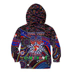 Merry Christmas Sydney Roosters Kid Hoodie Aboriginal Santa Rugby Mascot - Tricolours