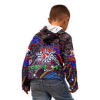 Merry Christmas Sydney Roosters Kid Hoodie Aboriginal Santa Rugby Mascot - Tricolours