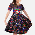 Merry Christmas Sydney Roosters Kid Short Sleeve Dress Aboriginal Santa Rugby Mascot - Tricolours