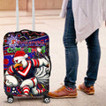 Merry Christmas Sydney Roosters Luggage Cover Aboriginal Santa Rugby Mascot - Tricolours