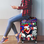 Merry Christmas Sydney Roosters Luggage Cover Aboriginal Santa Rugby Mascot - Tricolours