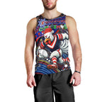 Merry Christmas Sydney Roosters Men Tank Top Aboriginal Santa Rugby Mascot - Tricolours