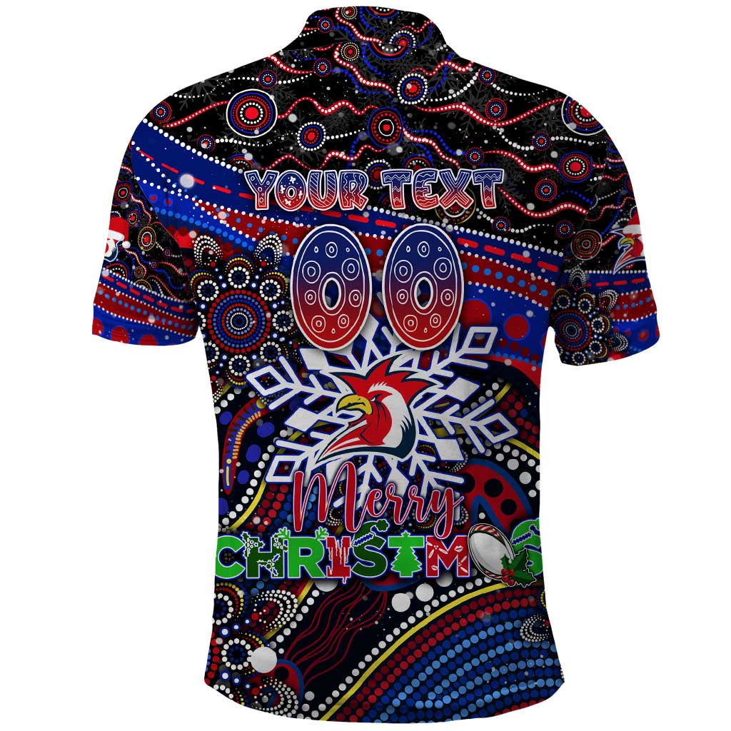 Merry Christmas Sydney Roosters Polo Shirt Aboriginal Santa Rugby Mascot - Tricolours