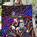 Merry Christmas Sydney Roosters Quilt Aboriginal Santa Rugby Mascot - Tricolours