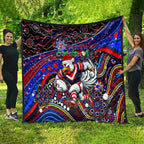 Merry Christmas Sydney Roosters Quilt Aboriginal Santa Rugby Mascot - Tricolours