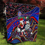 Merry Christmas Sydney Roosters Quilt Aboriginal Santa Rugby Mascot - Tricolours