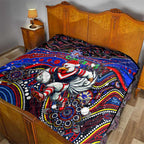 Merry Christmas Sydney Roosters Quilt Aboriginal Santa Rugby Mascot - Tricolours