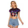 Merry Christmas Sydney Roosters Raglan Cropped T Shirt Aboriginal Santa Rugby Mascot - Tricolours