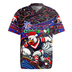 Merry Christmas Sydney Roosters Rugby Jersey Aboriginal Santa Rugby Mascot - Tricolours