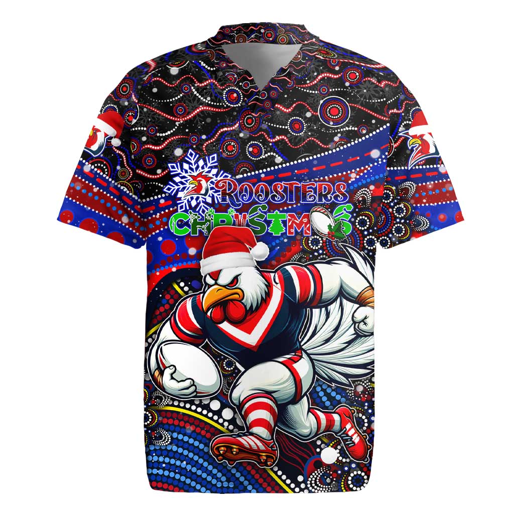 Merry Christmas Sydney Roosters Rugby Jersey Aboriginal Santa Rugby Mascot - Tricolours