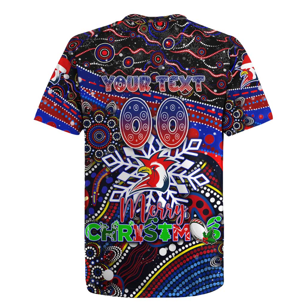 Merry Christmas Sydney Roosters Rugby Jersey Aboriginal Santa Rugby Mascot - Tricolours