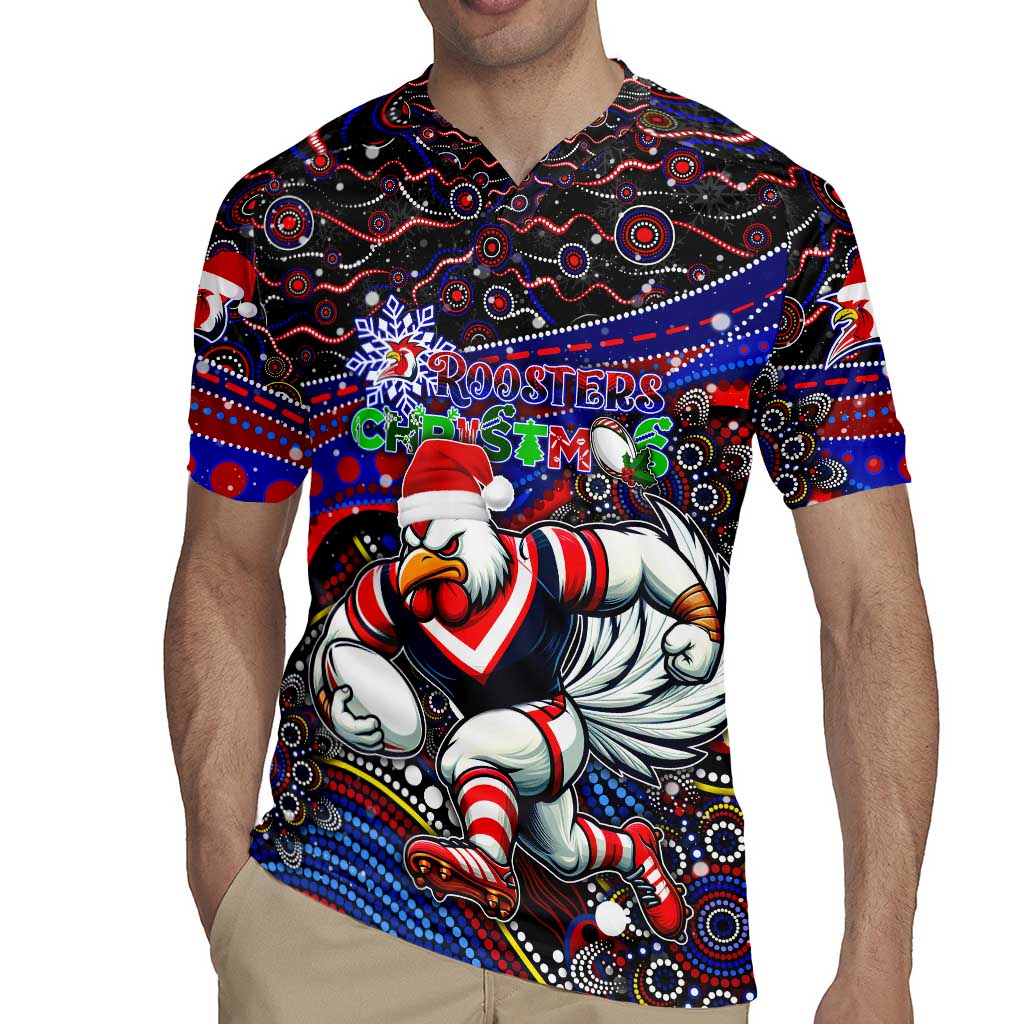 Merry Christmas Sydney Roosters Rugby Jersey Aboriginal Santa Rugby Mascot - Tricolours