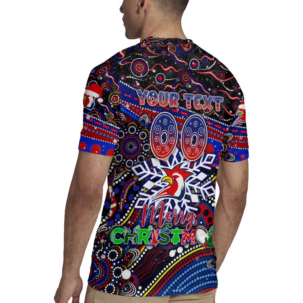 Merry Christmas Sydney Roosters Rugby Jersey Aboriginal Santa Rugby Mascot - Tricolours