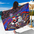 Merry Christmas Sydney Roosters Sarong Aboriginal Santa Rugby Mascot - Tricolours