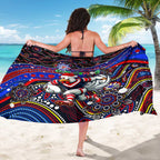 Merry Christmas Sydney Roosters Sarong Aboriginal Santa Rugby Mascot - Tricolours