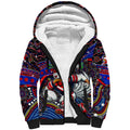 Merry Christmas Sydney Roosters Sherpa Hoodie Aboriginal Santa Rugby Mascot - Tricolours