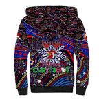 Merry Christmas Sydney Roosters Sherpa Hoodie Aboriginal Santa Rugby Mascot - Tricolours