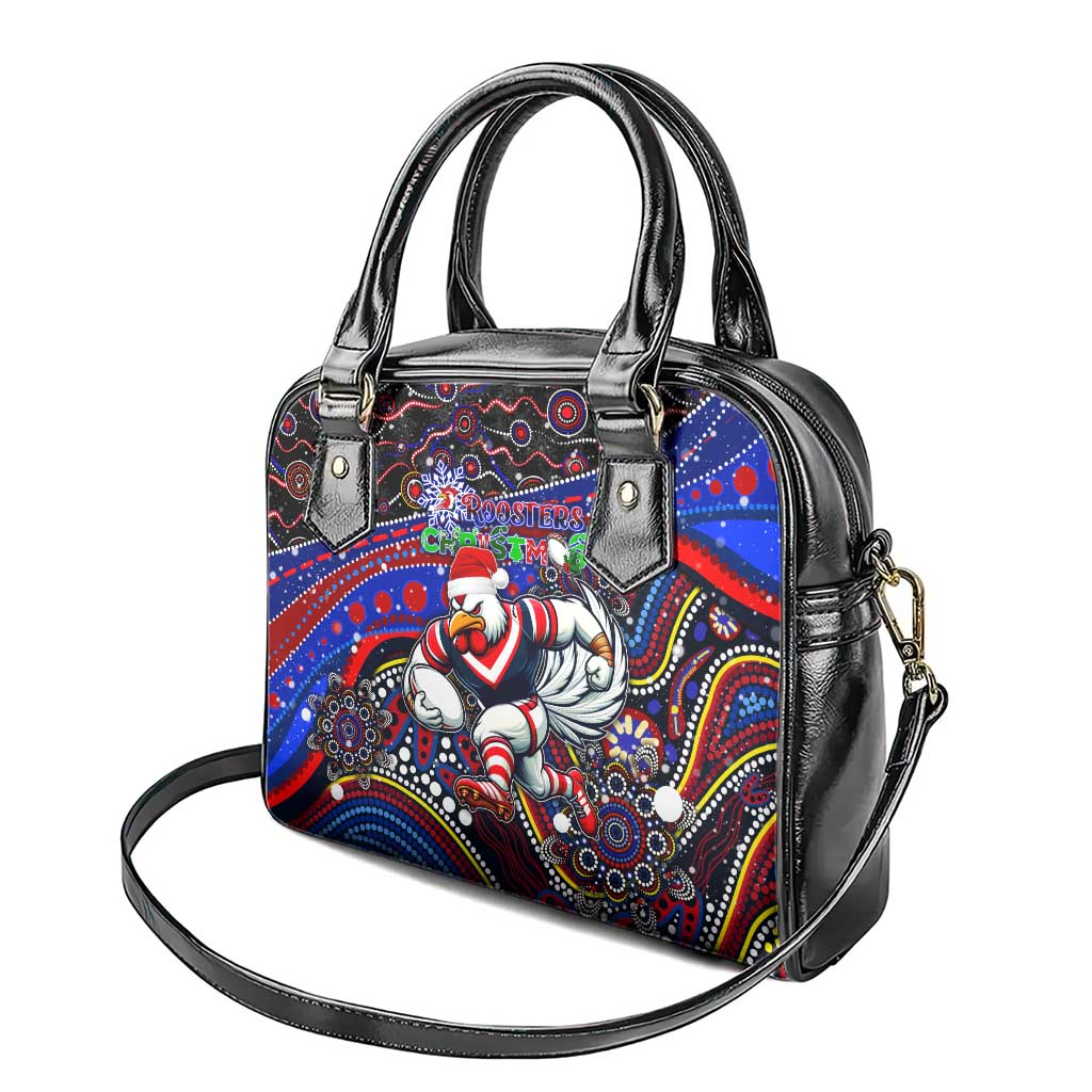 Merry Christmas Sydney Roosters Shoulder Handbag Aboriginal Santa Rugby Mascot - Tricolours