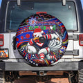 Merry Christmas Sydney Roosters Spare Tire Cover Aboriginal Santa Rugby Mascot - Tricolours
