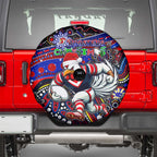Merry Christmas Sydney Roosters Spare Tire Cover Aboriginal Santa Rugby Mascot - Tricolours