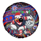 Merry Christmas Sydney Roosters Spare Tire Cover Aboriginal Santa Rugby Mascot - Tricolours
